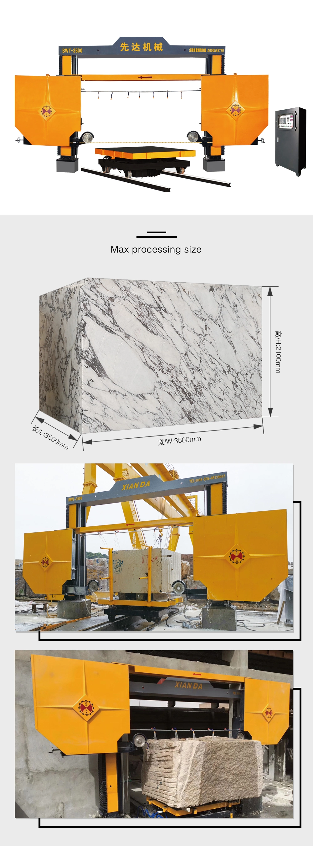 CNC Diamond Wire Saw Machine Stone Blok het Kleden zich Machine 0