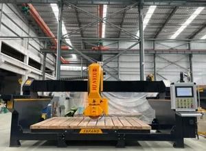 Automatic Smart Monoblock 5 Axis CNC Bridge Saw Cutting Machine for Granite Marble Quartz with 3400*2000*180mm Max Processing Size 15kw Motor 380V Power