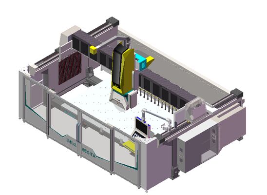 5-assige CNC-router met 20 kW BT40 Spindle True 5-assige gelijktijdige besturing en hybride tafelontwerp voor precisie steensnijden