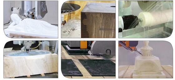 5-assige CNC-router met 20 kW BT40 Spindle True 5-assige gelijktijdige besturing en hybride tafelontwerp voor precisie steensnijden