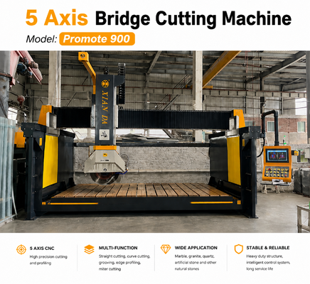 Precisie 5-assige CNC-brugzaagmachine voor marmeren snij- en steendecoratieprojecten in Portugal