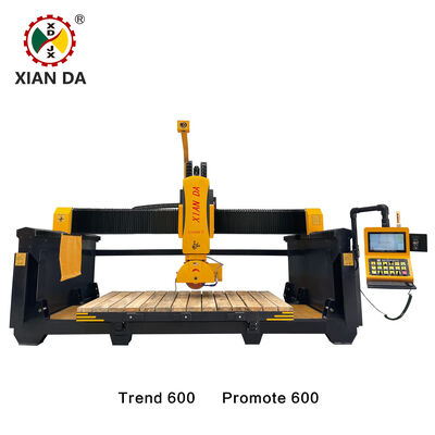 Xianda Trend 600 & Promote 600 5-assige CNC-brugzaag voor steenbewerking voor graniet, kwarts aanrechtblad, kunststeen freesmachine