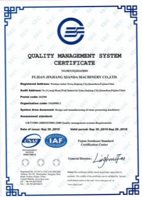 CHINA Fujian Xianda Machinery co.,ltd certificaten
